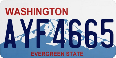WA license plate AYF4665