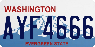WA license plate AYF4666