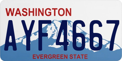 WA license plate AYF4667