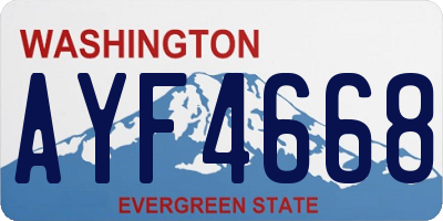 WA license plate AYF4668