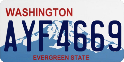 WA license plate AYF4669