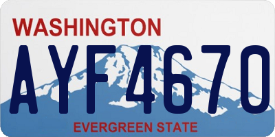 WA license plate AYF4670
