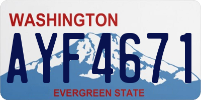 WA license plate AYF4671