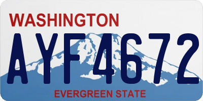 WA license plate AYF4672