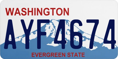 WA license plate AYF4674