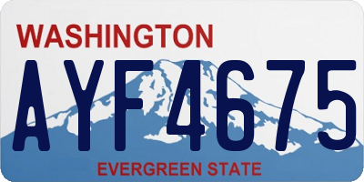 WA license plate AYF4675
