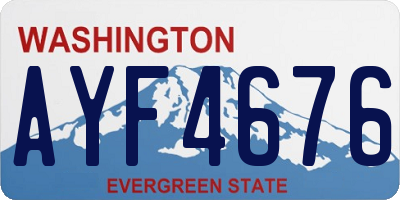 WA license plate AYF4676