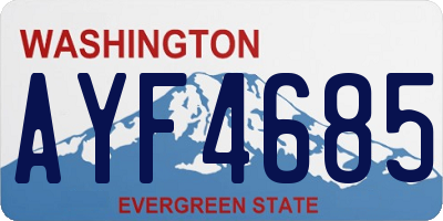 WA license plate AYF4685