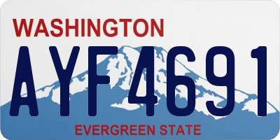 WA license plate AYF4691