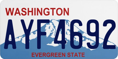 WA license plate AYF4692