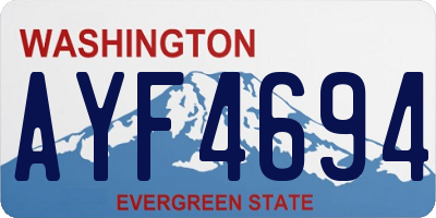 WA license plate AYF4694