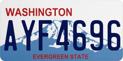 WA license plate AYF4696