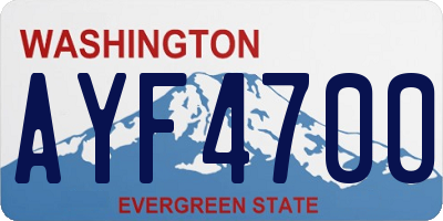 WA license plate AYF4700