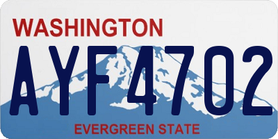 WA license plate AYF4702