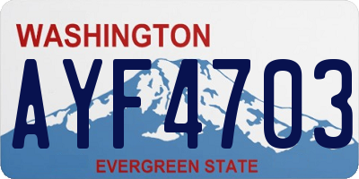 WA license plate AYF4703