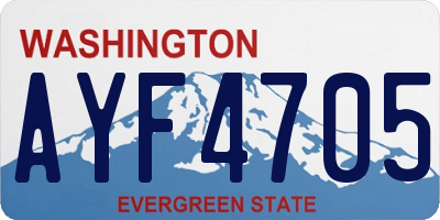 WA license plate AYF4705