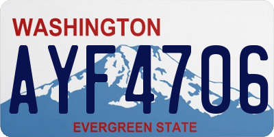 WA license plate AYF4706