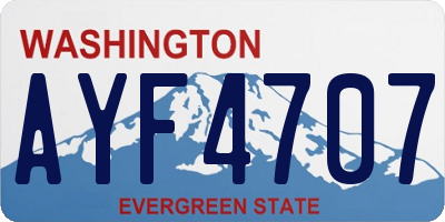 WA license plate AYF4707