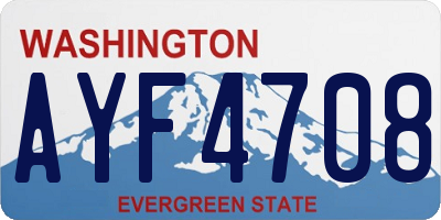 WA license plate AYF4708