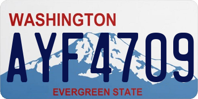 WA license plate AYF4709