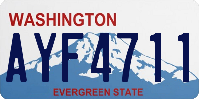 WA license plate AYF4711