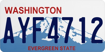 WA license plate AYF4712
