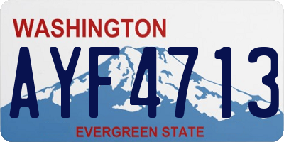 WA license plate AYF4713