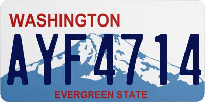 WA license plate AYF4714