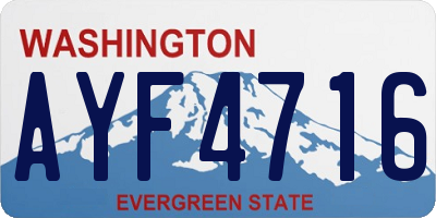WA license plate AYF4716