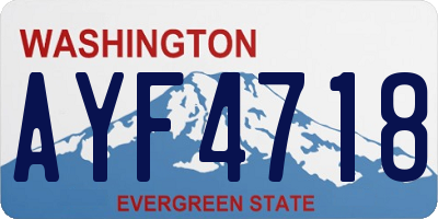WA license plate AYF4718