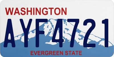 WA license plate AYF4721
