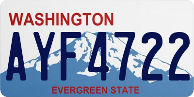 WA license plate AYF4722