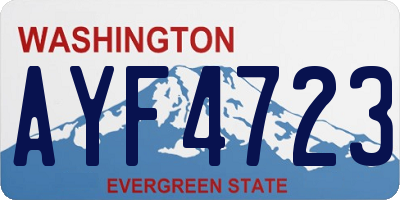 WA license plate AYF4723