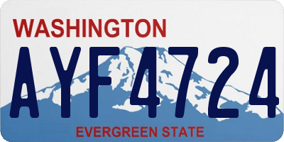 WA license plate AYF4724