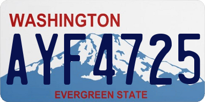 WA license plate AYF4725