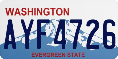 WA license plate AYF4726
