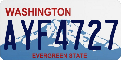 WA license plate AYF4727