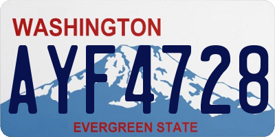 WA license plate AYF4728