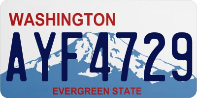 WA license plate AYF4729