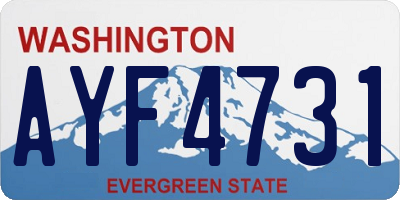 WA license plate AYF4731