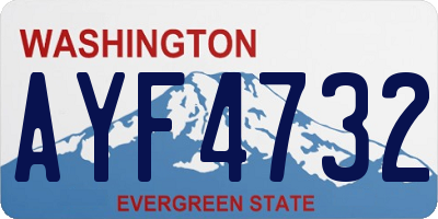 WA license plate AYF4732