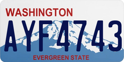 WA license plate AYF4743