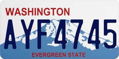 WA license plate AYF4745