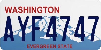 WA license plate AYF4747
