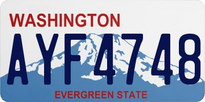 WA license plate AYF4748