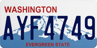 WA license plate AYF4749