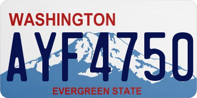 WA license plate AYF4750