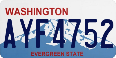 WA license plate AYF4752