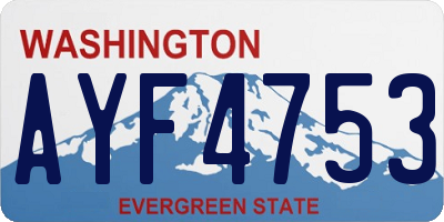 WA license plate AYF4753