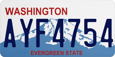 WA license plate AYF4754